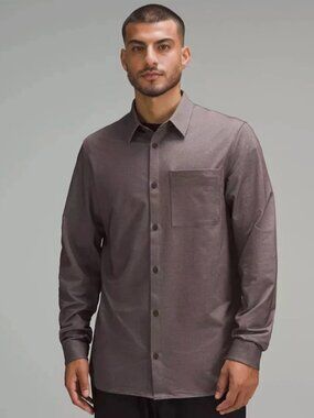Lululemon Commission Long-Sleeve Shirt Pocket - Espresso/White